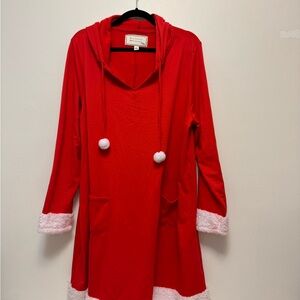 Red Hooded Dress with White Accents ✨ Christmas ✨ Mrs Clause outfit!! Festive!